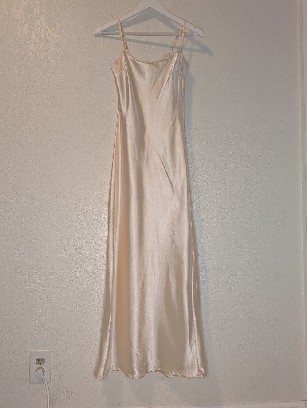 Thirty Thirty Silky Cream Slip Dress with Spaghetti Straps